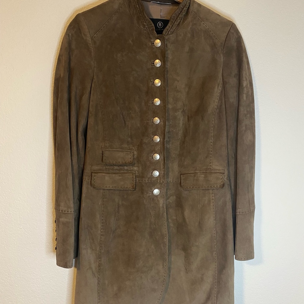 Women’s Schneiders Salzburg Brown Suede Leather Coat Size M